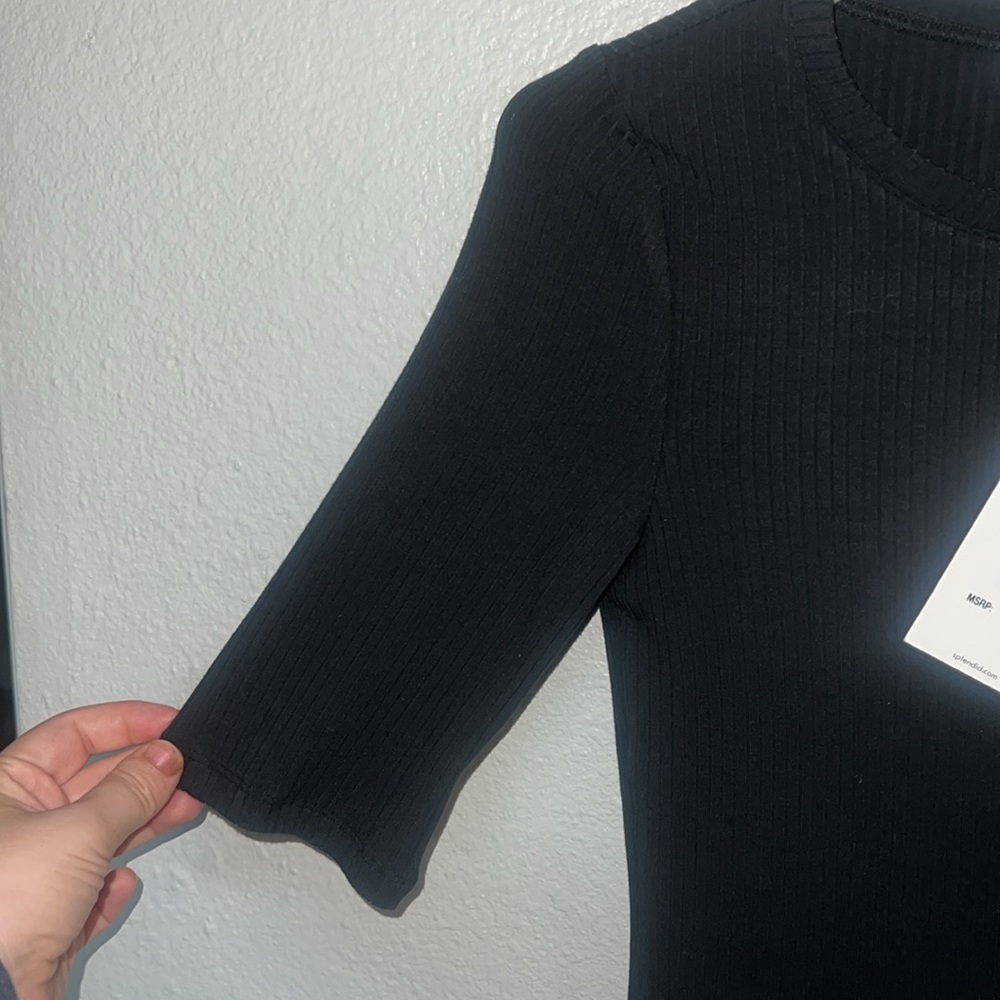 Splendid Black Ribbed Top - Picture 4 of 6